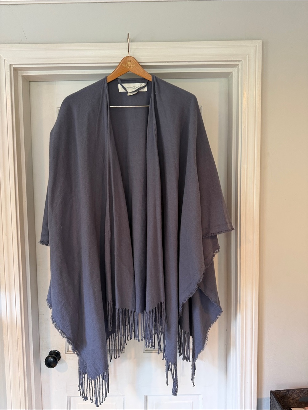 Treasure & Bond Slate Blue Fringe Wrap